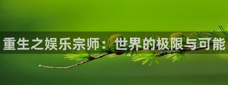 汇富娱乐平台总代理：重生之娱乐宗师：世界的极限与可能